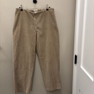 L.L. Bean women's Corduroy 8P Tan pants pull on cotton Lycra